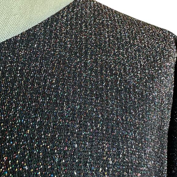 ELOQUII Black Sparkly Metallic Lurex Tulip Mini Dress Women's Size 24 NWT Glam - Picture 5 of 13